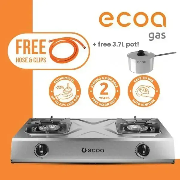 ecoa gas stove + free 3.7l pot