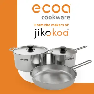 ecoa stainless steel cookware set - 28cm pan, 3.7l pot and 6l pot