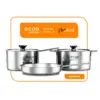 ecoa stainless steel cookware set - 28cm pan, 3.7l pot and 6l pot