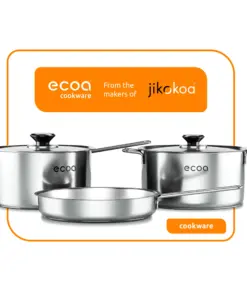 ecoa stainless steel cookware set - 28cm pan, 3.7l pot and 6l pot